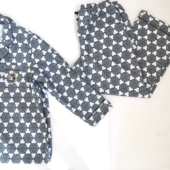 JEFFREY BANKS Kaleidescope print 2pc pajama set NWOT - Picture 3 of 6